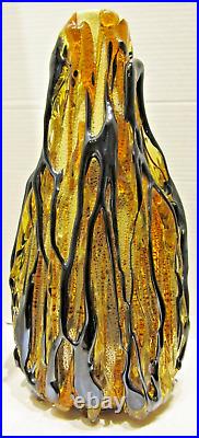 Large Italian Murano Glass Vase Signed E. Camozzo for Vetro Artistico