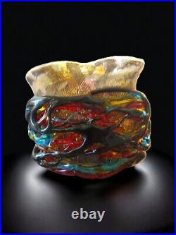 Large Murano Glass Vase signed by Sergio Costantini Italian Glass Artwork