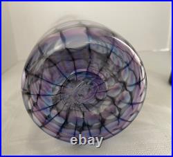 Large Tom Philabaum Art Glass Reptilian Series Iridescent Vase Signed Dated 1995