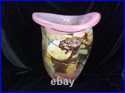 Large, Vintage Handcrafted Art Glass Vase, Signed John Gerletti, Dated 1988, 10