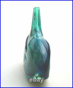 Large vintage Maltese Mdina Art Glass Fish Axe Head Vase M Harris design C. 1978