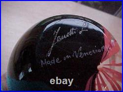 Licio Zanetti Murano glass signed red and black vase 1994