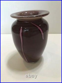 Linda Backus Art Glass Vase, Signed, 7 Tall, 5 Widest, Weight is 2 Lbs