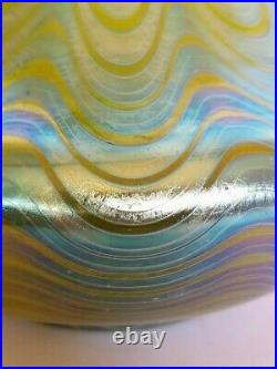 Loetz Art Glass Vase Decorated Waves Signed