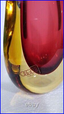 Luigi Onesto Murano Italy Rare Italian Art Glass Teardrop Vase Set Signed