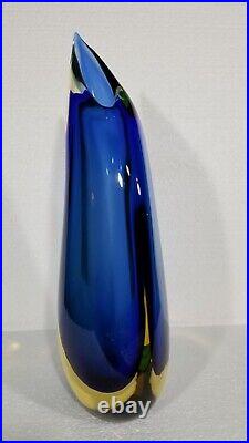 Luigi Onesto Murano Italy Rare Italian Art Glass Teardrop Vase Set Signed