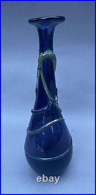 MCM Organic Abstract Modern Design Cobalt Art Glass 10 Vase signed Schmidt