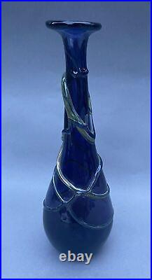 MCM Organic Abstract Modern Design Cobalt Art Glass 10 Vase signed Schmidt