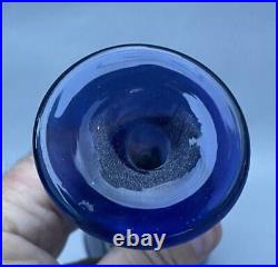 MCM Organic Abstract Modern Design Cobalt Art Glass 10 Vase signed Schmidt