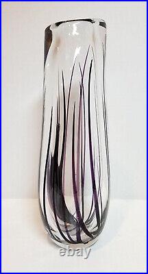 MCM Vicke Lindstrand KOSTA Large Purple Grass Vase Signed Model 1021 AS IS