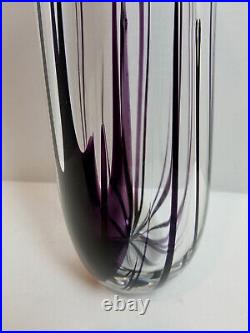 MCM Vicke Lindstrand KOSTA Large Purple Grass Vase Signed Model 1021 AS IS