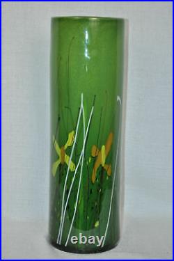 MIHAI TOPESCU Art Glass Green Vase Hand Blown Romania New