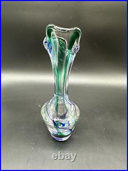 Maastricht Max Verboeket Art Glass Vase Signed & Number 024 Swirled 60's 8 1/2