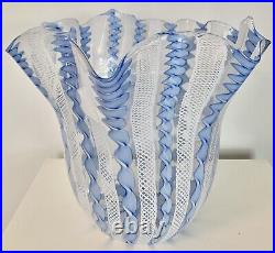 Magnificent Murano Art Glass Hand Blown Glass Vase 11.5W Certification Label