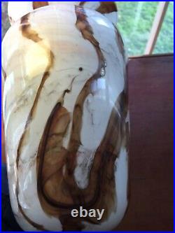 Michael Nourot Signed NBG Large Art Glass Vase Wonderful Veining 1975