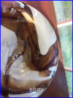 Michael Nourot Signed NBG Large Art Glass Vase Wonderful Veining 1975