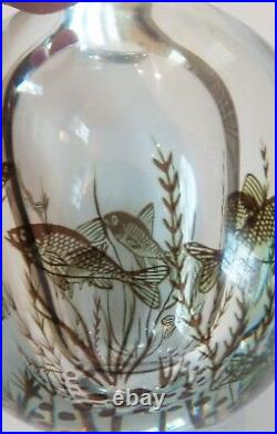 Mid-Century Orrefors Edward Hald FISHGRAAL Internally Decorated Vase