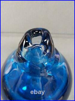 Mid-century Modern 1970s Vintage Rare BLENKO Blue bottle by Don Shepherd signed
