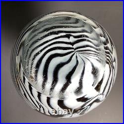 Mihai Topescu Romanian Designer SIGNED Art Glass Zebra Stripe Vase Tall 17 inch