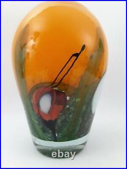 Mihai Topescu Signed Art Glass Vase depicting Aquatic Universe 9 x 5