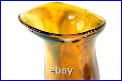 Modern Art Studio Art Glass Vase, Hand Blown Signed Ellen Jacobs 1971