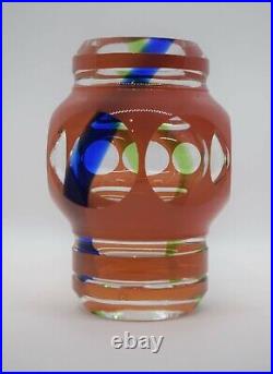 Modern Moser Art Glass Vase Signed