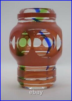 Modern Moser Art Glass Vase Signed