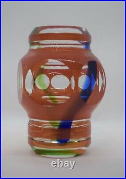 Modern Moser Art Glass Vase Signed