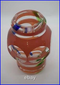 Modern Moser Art Glass Vase Signed