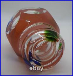 Modern Moser Art Glass Vase Signed