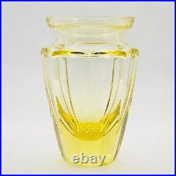 Moser Czech Glass Eternity Faceted Bud Vase Eldor Yellow 4.5 READ AS IS