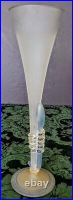 Murano Art Glass Vase Signed w-Applied Amazing Stem Work Fine Design