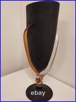 Murano Italy Art Glass Vase 1980's 20 inch vase signed Santi Murano HEAVY