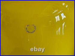 Murano Signed Venini 1985 Yellow Hand Blown Glass Vase 14 1/4 High