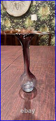 NILS LANDBERG ORREFORS Vase Tan-Si Thin Undercatch Art Glass Signed, 1950, H7-8