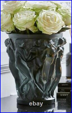 New Authentic Large Lalique Bacchantes Bronze Crystal Vase (large)