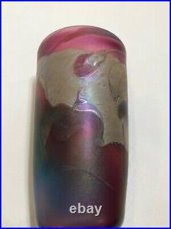 Norm Thomas Art Glass Vase, Signed, 6 3/4 Tall, 3 1/2 Widest, Weight is 2 Lbs