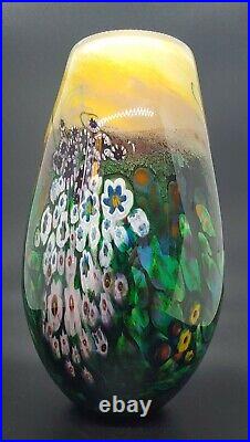 OOAK Art Glass Vase Signed SHAWN MESSENGER MILLEFIORE MURRINI FLOWER VASE 2002