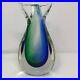 Oball-Murano-Art-Glass-Bud-Vase-Signed-Blue-Green-Fish-Tail-9-5-01-bhjd