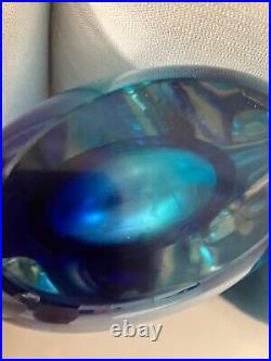 Oggetti L. Lonesto Murano Art Glass Fishtail Vase Cobalt Blue Signed 9 7