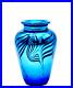 Orient-Flume-Art-Glass-Vase-Pulled-Feather-On-Iridescent-Blue-Signed-1991-01-coyt