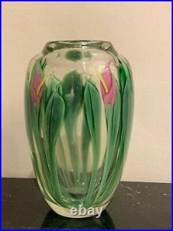 Orient and Flume Scott Beyers Signed and Numbered Callas Floral Vase 9.5 Tall