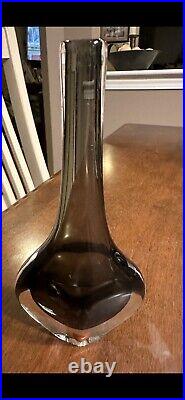 Orrefors Glass Vase Signed And has original sticker From Sweden WoW