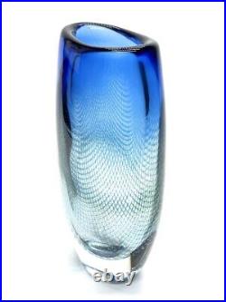 Orrefors Kraka Vase by Sven Palmqvist Art glass Signed Hand Crafted In Sweden