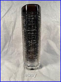 Orrefors Mid Century Artist Signed Art Glass Vase with Glass Ribbons