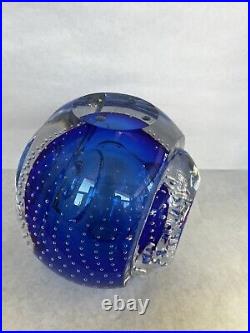 Orrefors Studio 1999 Glass Concave Sphere Vase Signed Erika Lagerbielke 979977