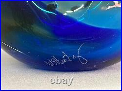 Oversized Wes Hunting Millefiore Hand Blown Art Glass 9 1/2 Vase 13.5 Pounds