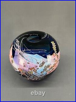 Oversized Wes Hunting Millefiore Hand Blown Art Glass 9 1/2 Vase 13.5 Pounds