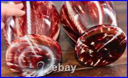 Pair Loetz Glass Vases Art Nouveau Marmoriertes Marbled Enameled Harrach