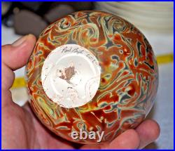 Paul Brayton Signed Studio Art Glass Hand Blown 6 X 4.5 Tall Vase